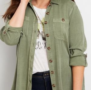 Maurices plus size utility button down shirt